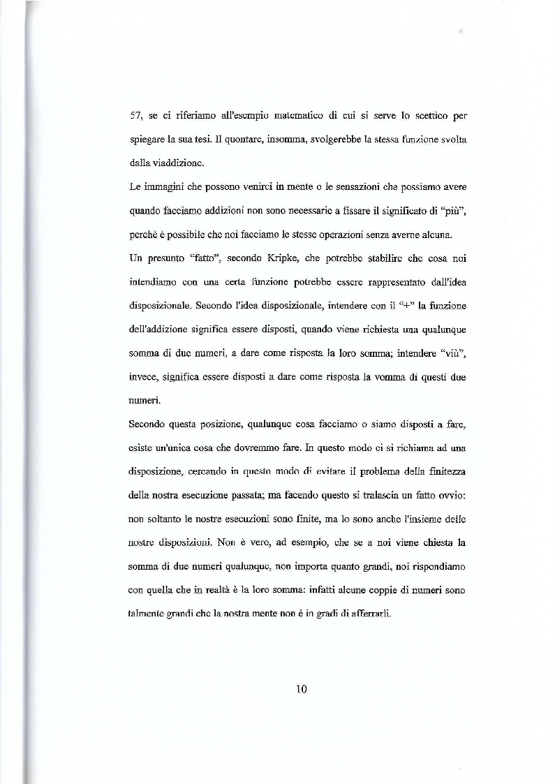 Estratto dalla tesi: Il paradosso scettico di Wittgenstein-Kripke