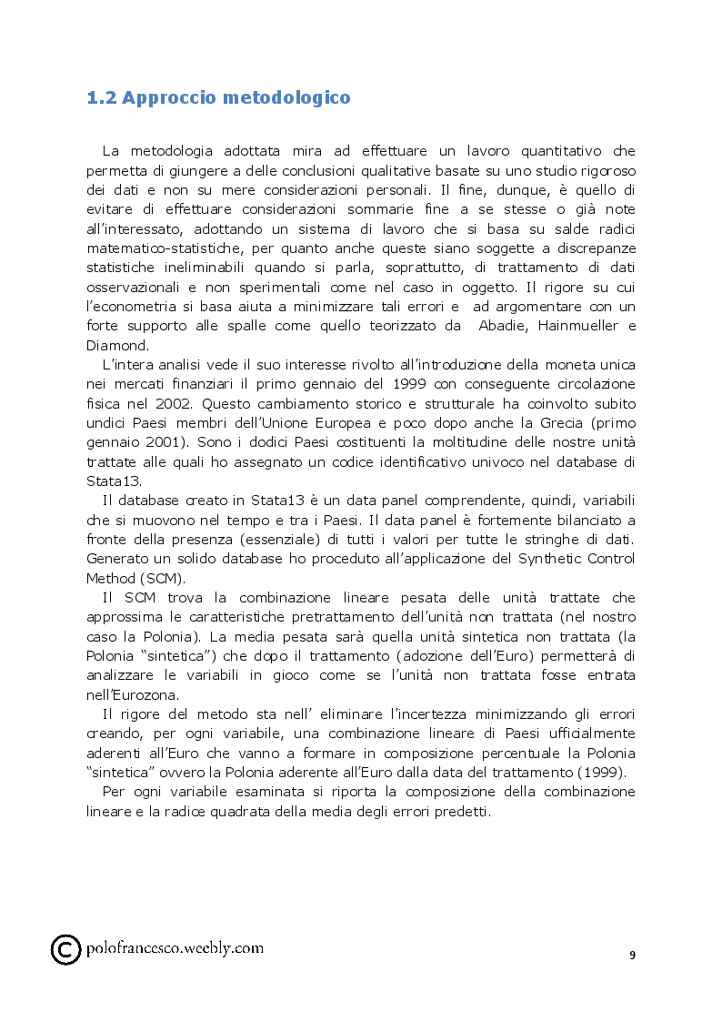 Estratto dalla tesi: In Zloty we trust, don't we?