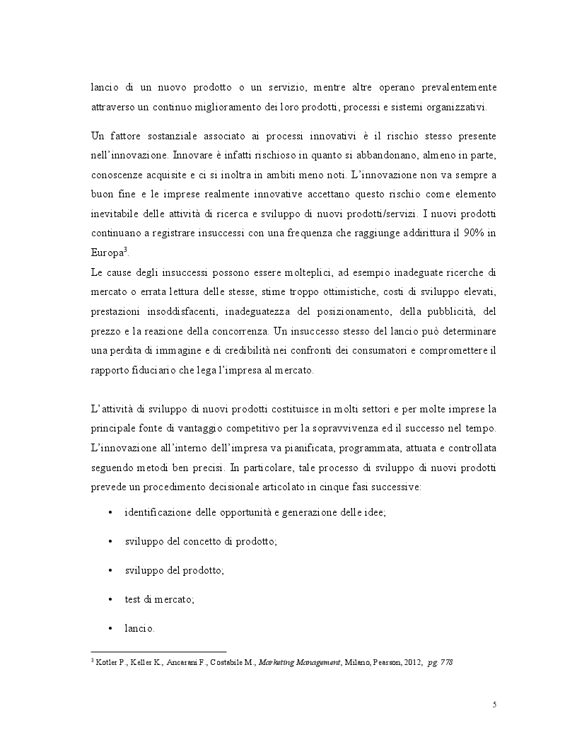 Anteprima della tesi: Lancio di un nuovo prodotto, Pagina 4