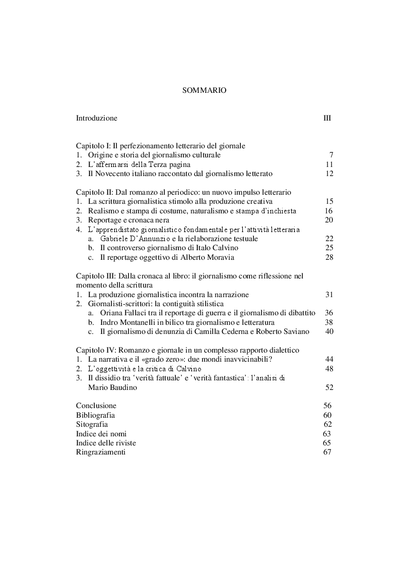Indice della tesi: Scrittori-giornalisti e giornalisti-scrittori: l'affermarsi della Terza pagina, Pagina 1