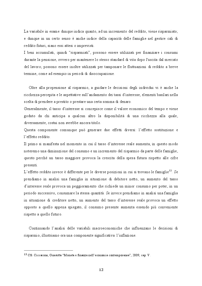 Estratto dalla tesi: Il crollo del risparmio delle famiglie italiane: analisi di cause ed effetti di un pericoloso trend