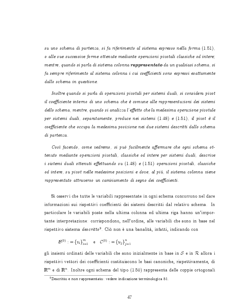 Estratto dalla tesi: Tableaux duali a coefficienti interi per problemi di programmazione lineare