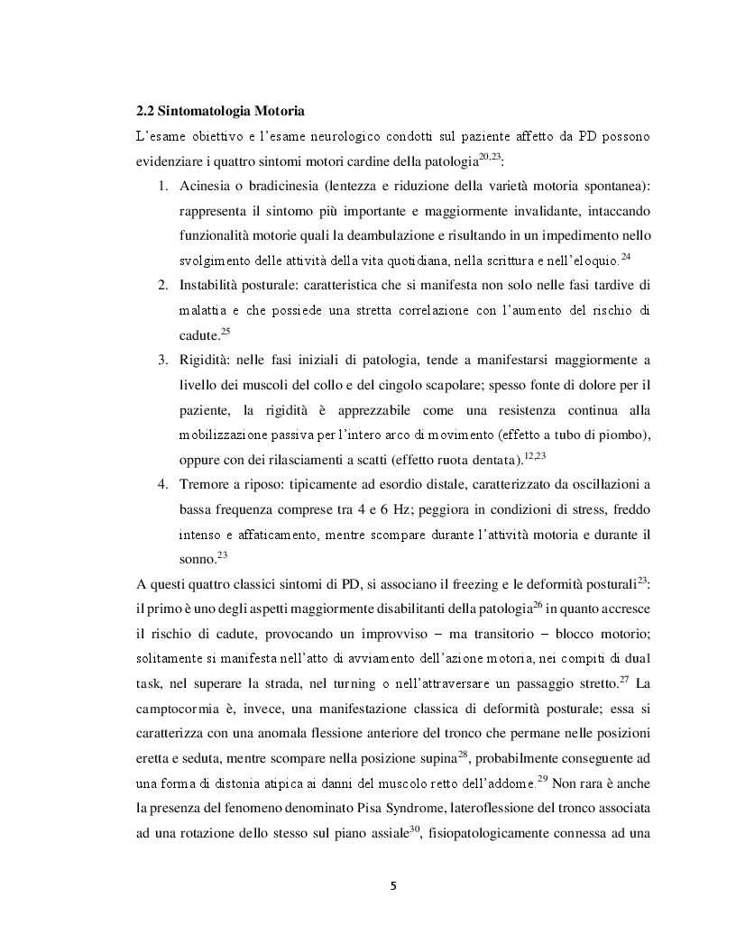 Estratto dalla tesi: L'efficacia del Nordic Walking nella gestione fisioterapica del paziente con malattia di Parkinson: uno studio semi-sperimentale