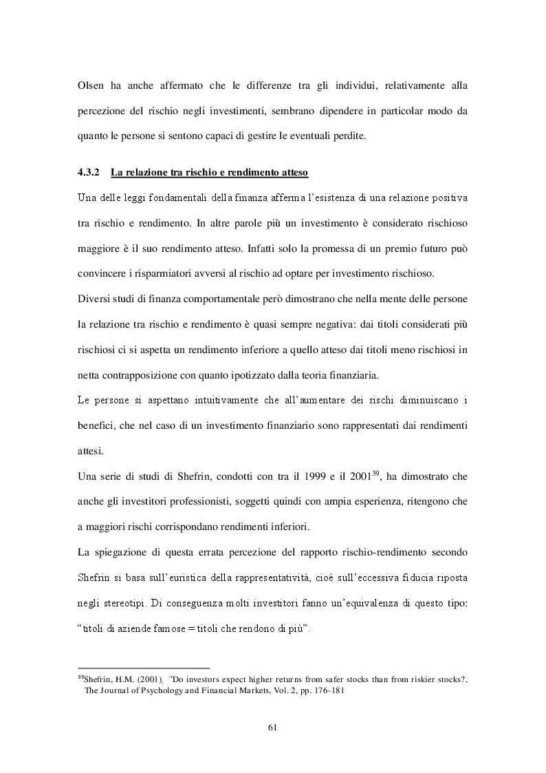 Estratto dalla tesi: Mercati finanziari: investitori e trappole mentali