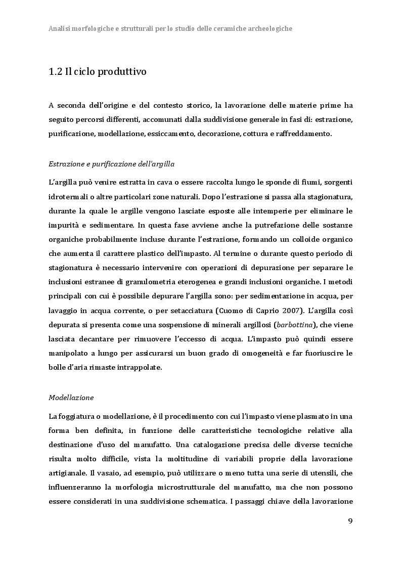 Anteprima della tesi: Analisi Morfologiche e Strutturali per l'Indagine delle Ceramiche Archeologiche, Pagina 7