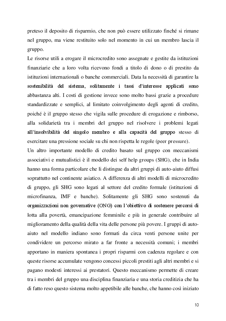 Estratto dalla tesi: Il Microcredito: Teoria, Impatto Sociale ed Evidenze Sperimentali