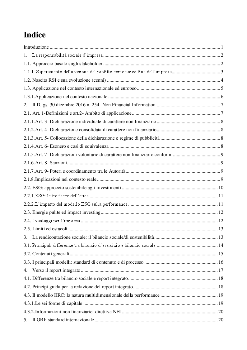 Indice della tesi: Nuovo approccio alla responsabilità sociale: il caso Ferrero, Pagina 1