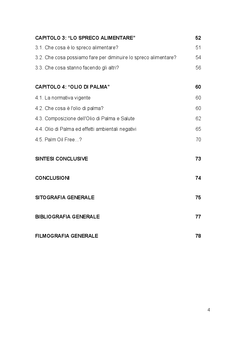 Indice della tesi: La dieta sostenibile per l'ambiente, Pagina 2
