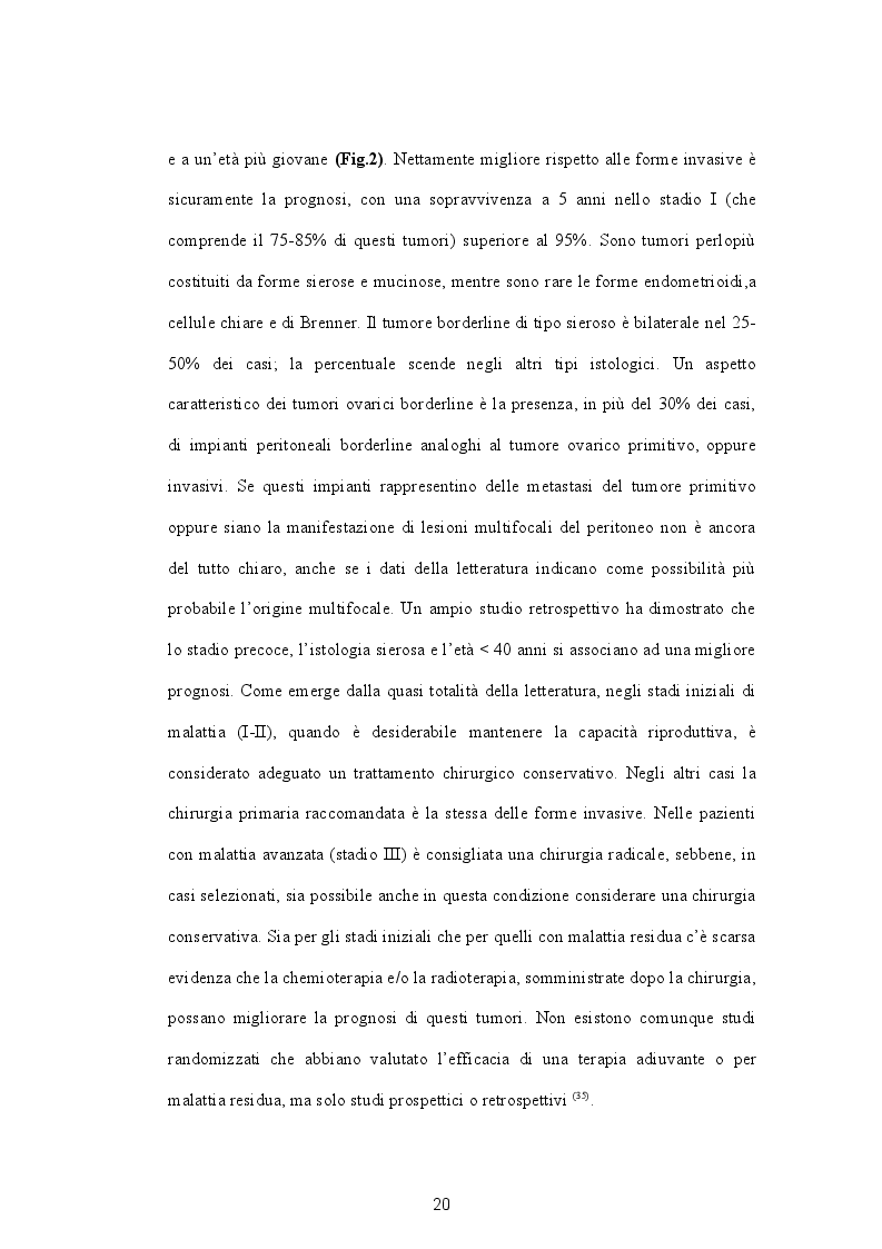 Estratto dalla tesi: Correlazione tra parametri funzionali tumorali determinati con esame PET/TC e outcome in pazienti con carcinosi peritoneale primitiva da carcinoma epiteliale dell'ovaio