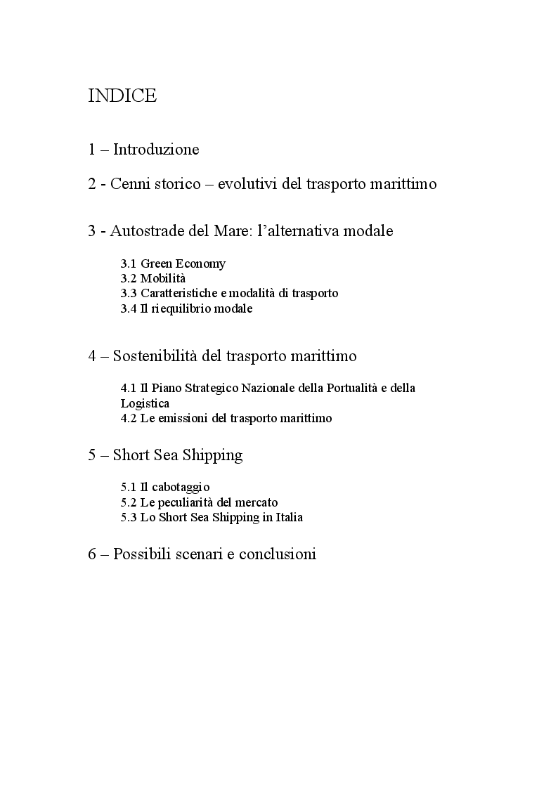 Indice della tesi: La Navigazione Costiera in Campania, Pagina 1