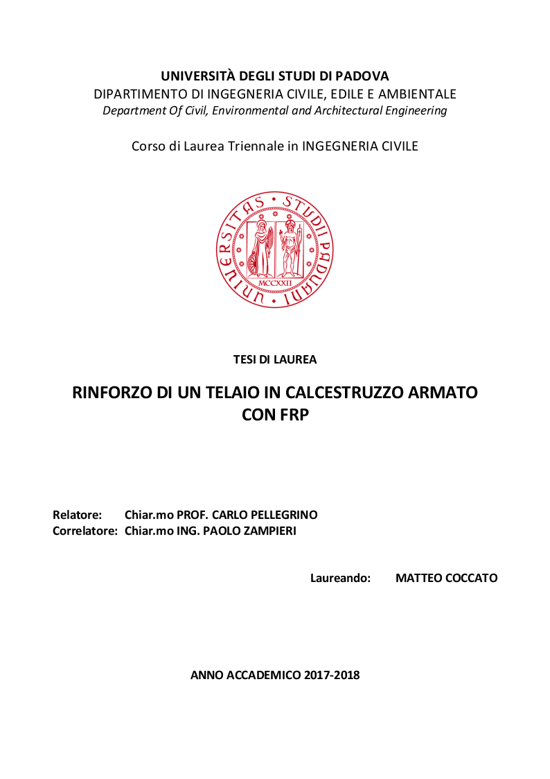 Anteprima della tesi: Rinforzo di un telaio in calcestruzzo armato con FRP, Pagina 1