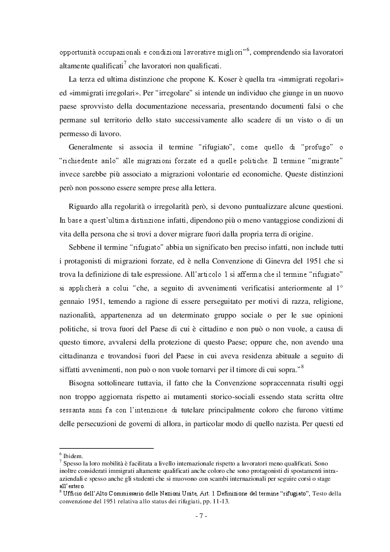 Estratto dalla tesi: L'emergenza Nord Africa e l'accoglienza dei migranti: spunti di riflessione sulle risposte europee e italiane