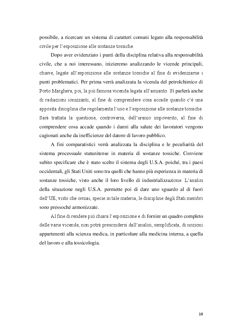 Anteprima della tesi: La responsabilità civile per l'esposizione alle sostanze tossiche, Pagina 5