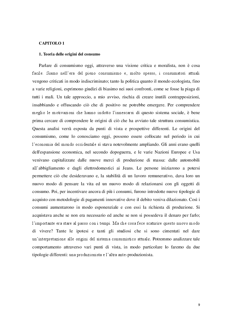 Anteprima della tesi: Logicità, permanenza e peculiarità del consumismo: aspetti antropologici e meccanismi psicologici, Pagina 5
