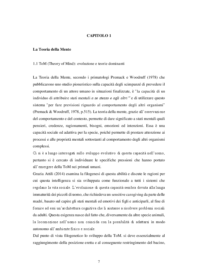 Anteprima della tesi: Teoria della Mente e Neuroni Specchio. Due spiegazioni all'intersoggettività, Pagina 4