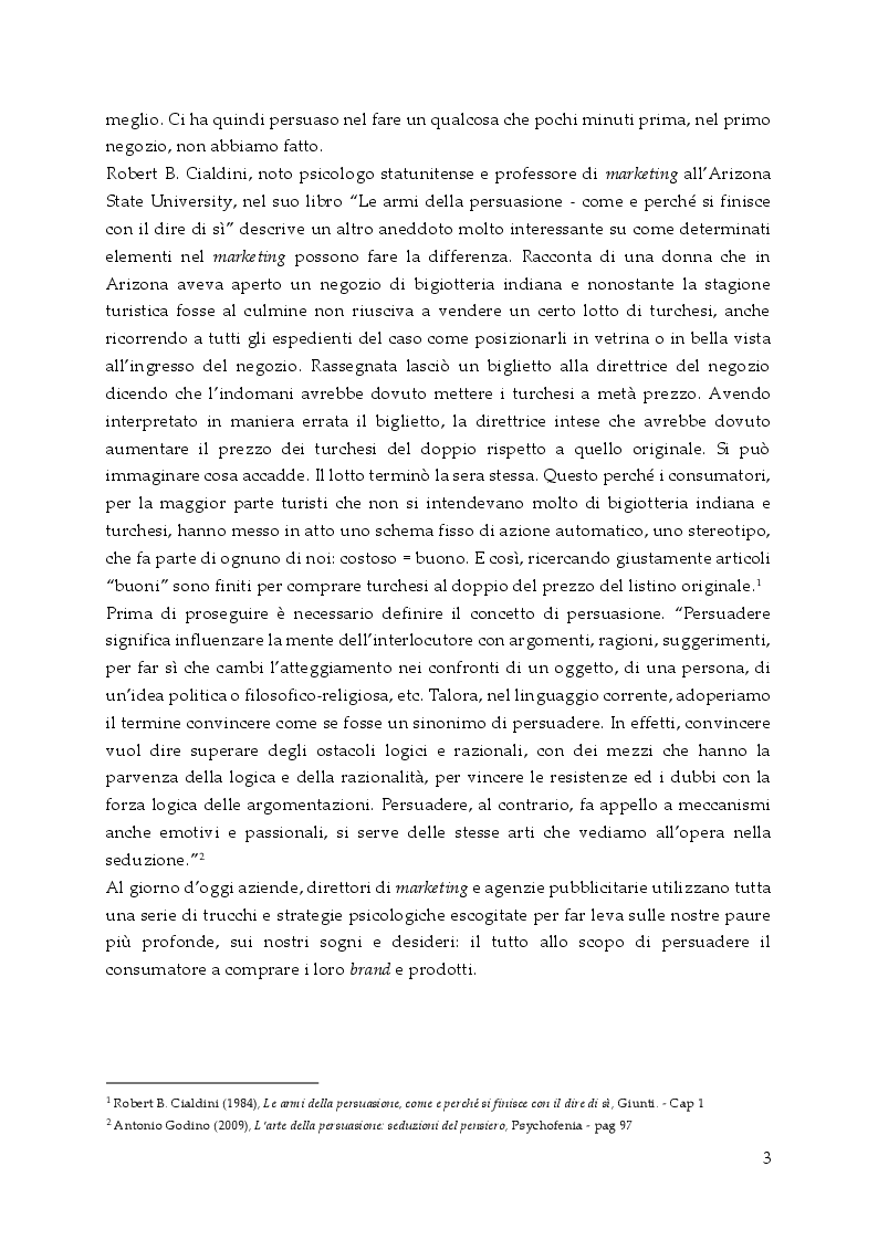 Anteprima della tesi: Persuasione e tecniche di vendita, Pagina 4