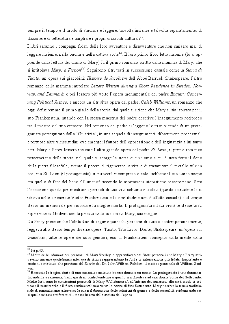 Estratto dalla tesi: Mary Shelley: le fonti alle origini del Frankenstein