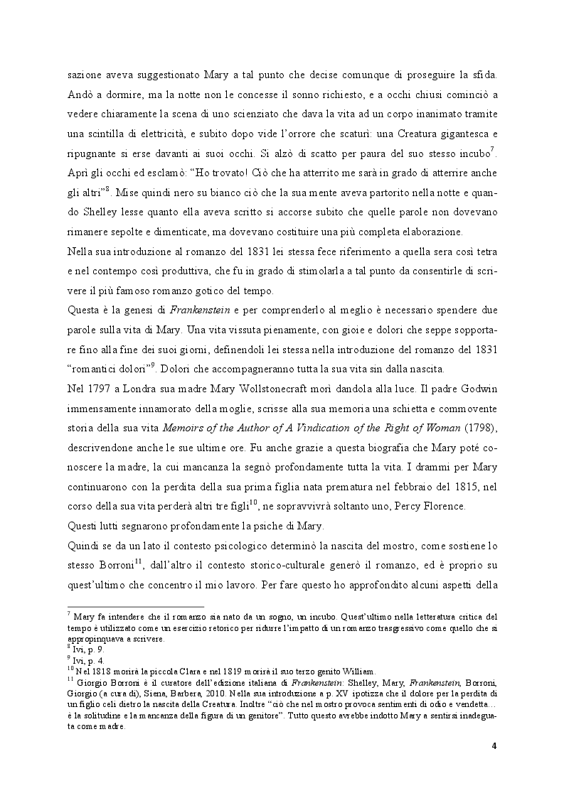 Anteprima della tesi: Mary Shelley: le fonti alle origini del Frankenstein, Pagina 3