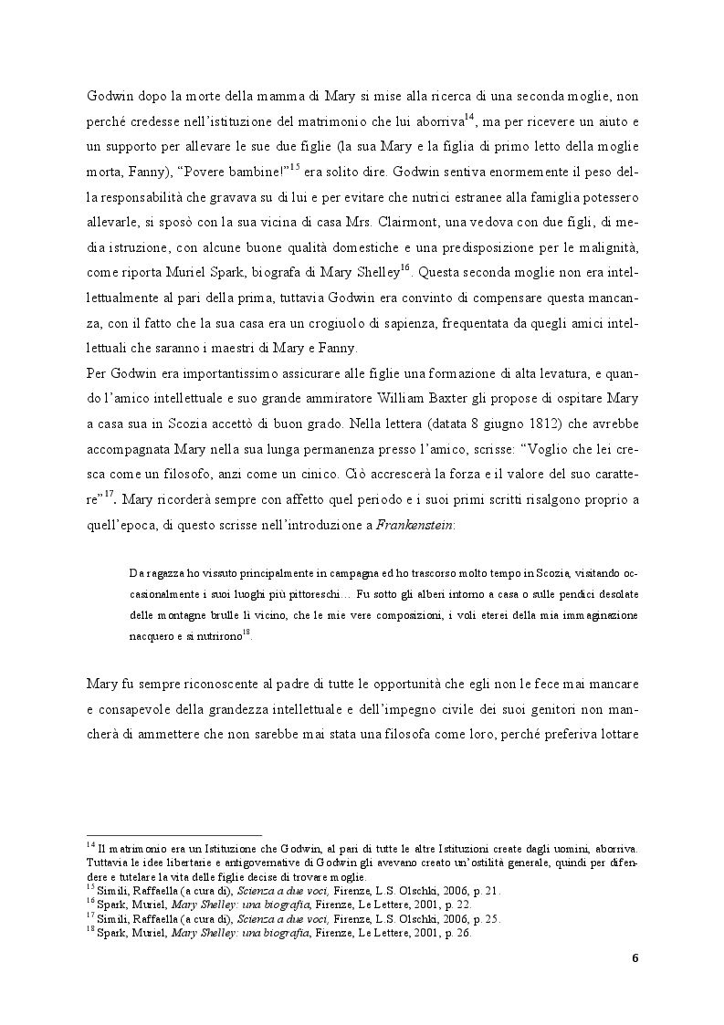 Anteprima della tesi: Mary Shelley: le fonti alle origini del Frankenstein, Pagina 5