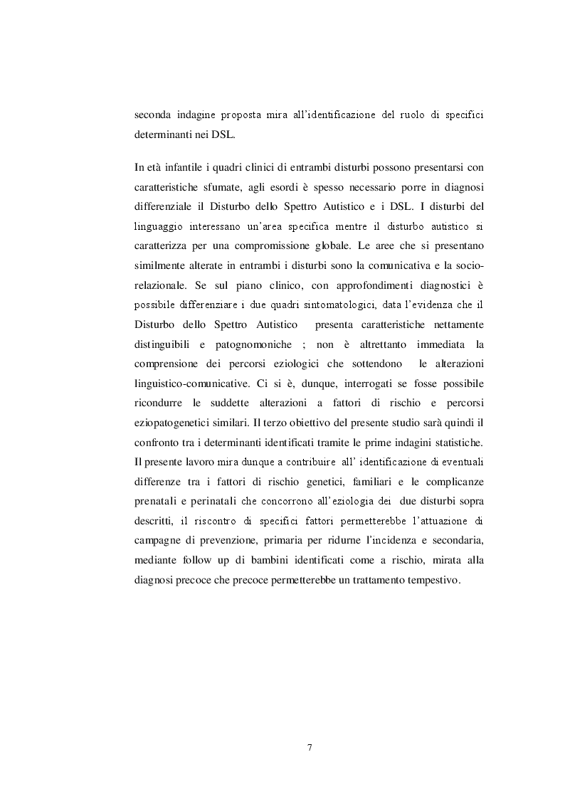 Anteprima della tesi: Fattori di Rischio Materni e Fetali nel Disturbo dello Spettro Autistico a Confronto con Altri Disturbi di Sviluppo, Pagina 5