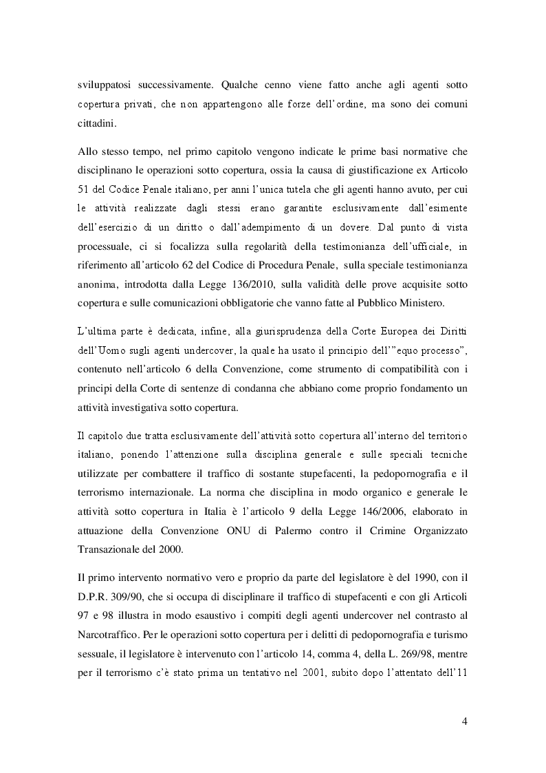 Anteprima della tesi: L'agente sotto copertura dall'istituzione alle prospettive di contrasto alla corruzione, Pagina 3