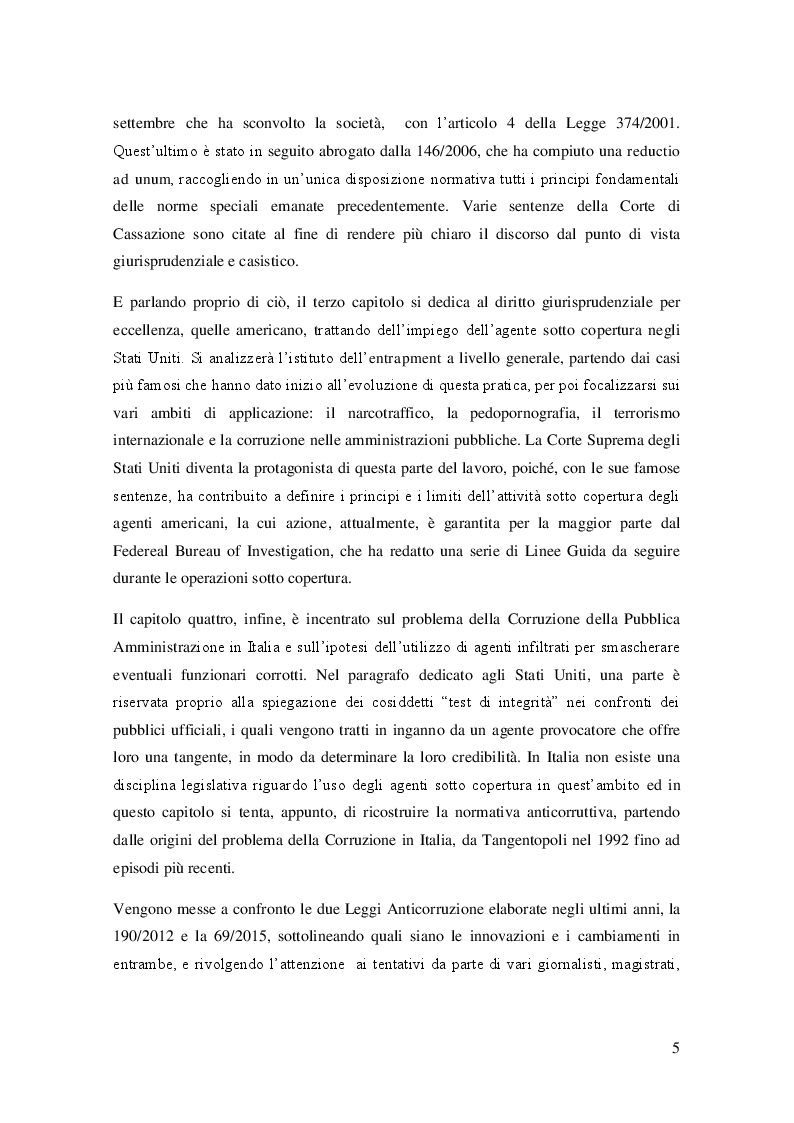 Anteprima della tesi: L'agente sotto copertura dall'istituzione alle prospettive di contrasto alla corruzione, Pagina 4