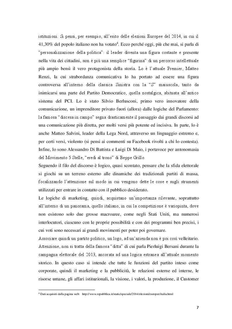 Anteprima della tesi: Marketing Politico: dai partiti nazionali alle amministrative di Milano, Pagina 5