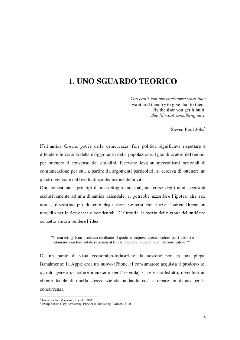 Anteprima della tesi: Marketing Politico: dai partiti nazionali alle amministrative di Milano, Pagina 7
