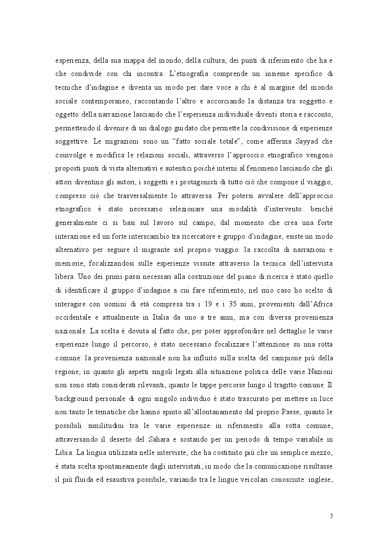 Anteprima della tesi: Libia come spazio di transito: la complessità del percorso migratorio, Pagina 3