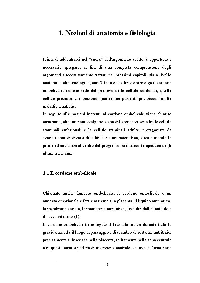Anteprima della tesi: La donazione delle cellule staminali da cordone ombelicale: un gesto che salva la vita, Pagina 4