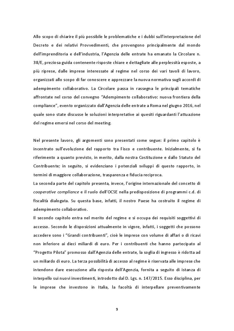 Anteprima della tesi: Il nuovo regime di adempimento collaborativo, Pagina 4