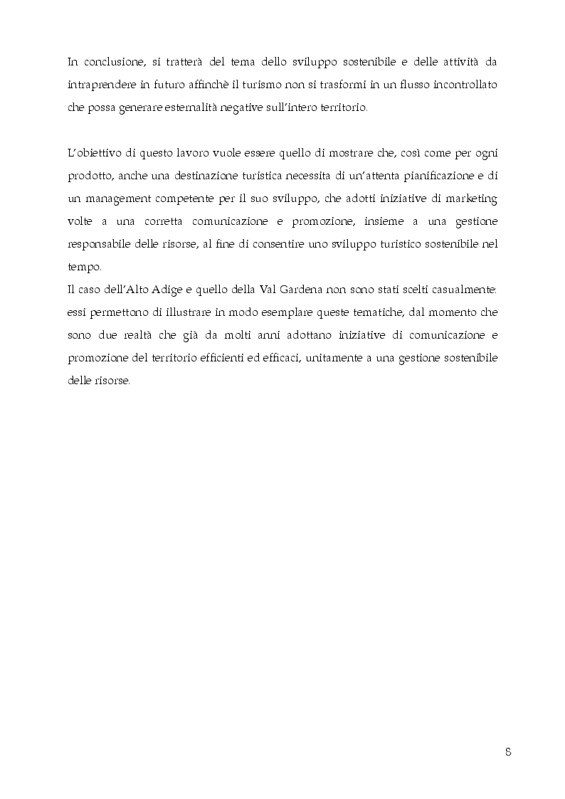 Anteprima della tesi: Destination Branding, Promozione Turistica e Sviluppo del territorio. Il caso Alto Adige Südtirol., Pagina 4