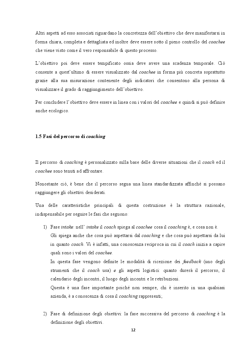 Estratto dalla tesi: Analisi del coaching e suo contributo nel processo di selezione del personale