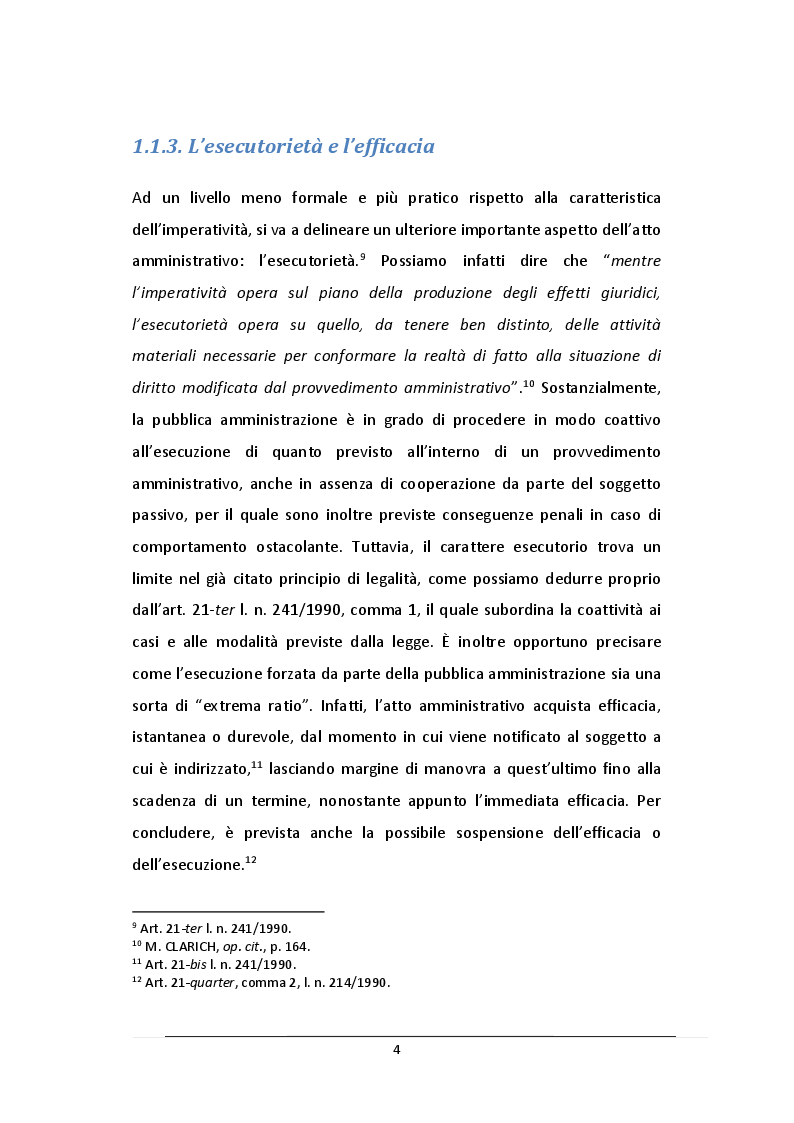 Anteprima della tesi: L’Atto Amministrativo: Vizi e Rimedi, Pagina 5