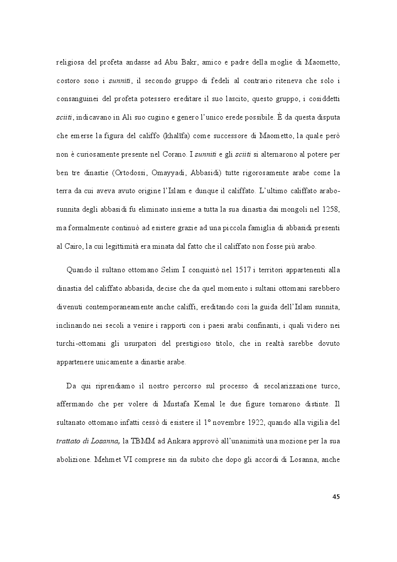 Estratto dalla tesi: Storia della Turchia tra laicismo e islamizzazione