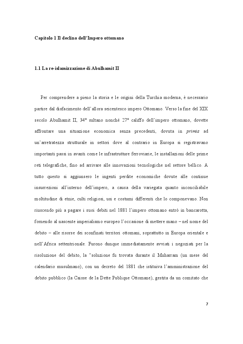 Anteprima della tesi: Storia della Turchia tra laicismo e islamizzazione, Pagina 4