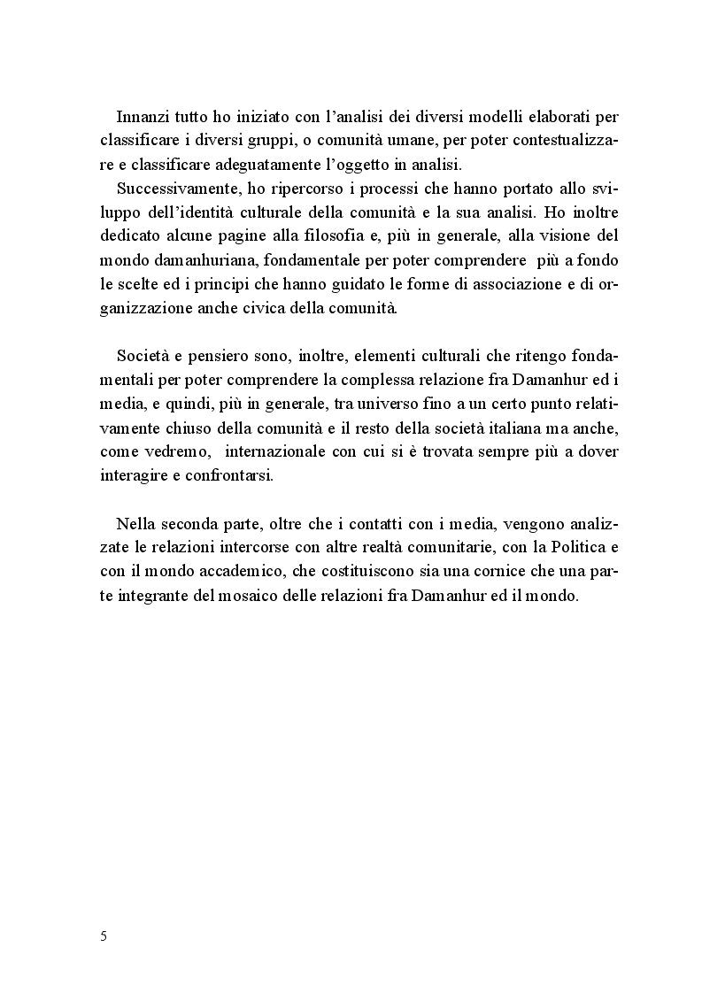 Anteprima della tesi: Comunità e Media: il caso di Damanhur, Pagina 4