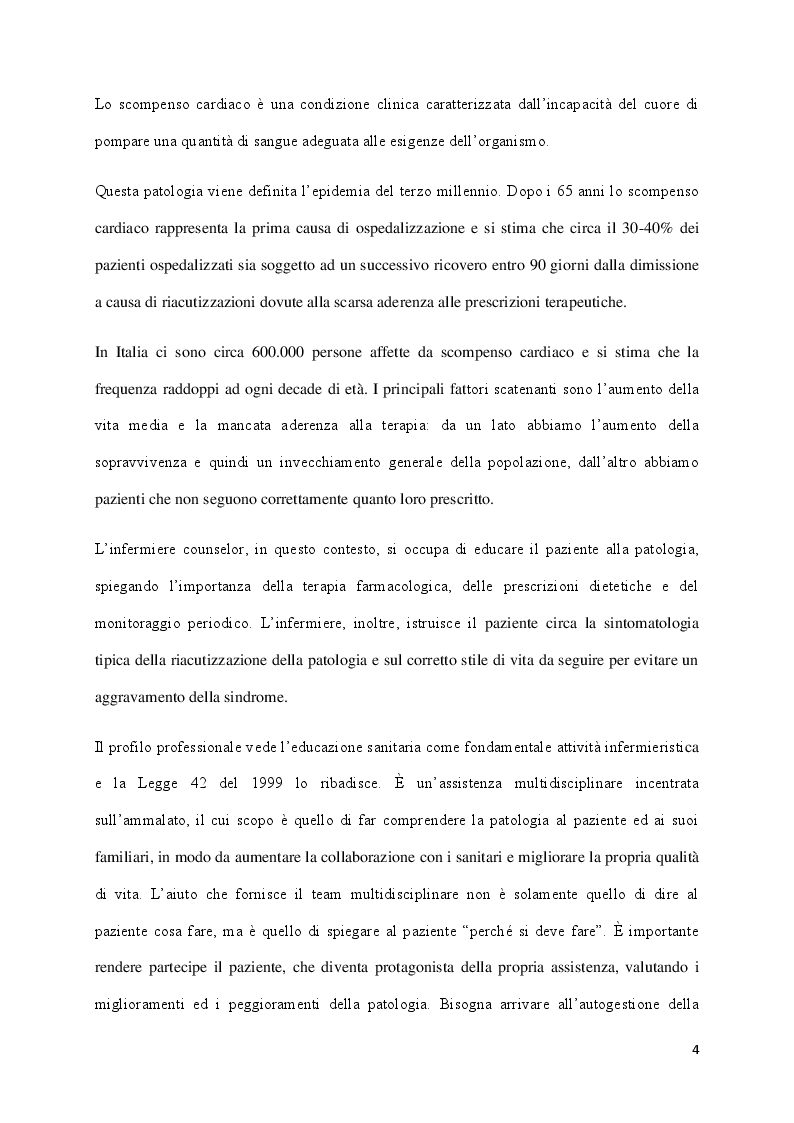 Anteprima della tesi: Il ruolo dell'infermiere counselor nello scompenso cardiaco, Pagina 3