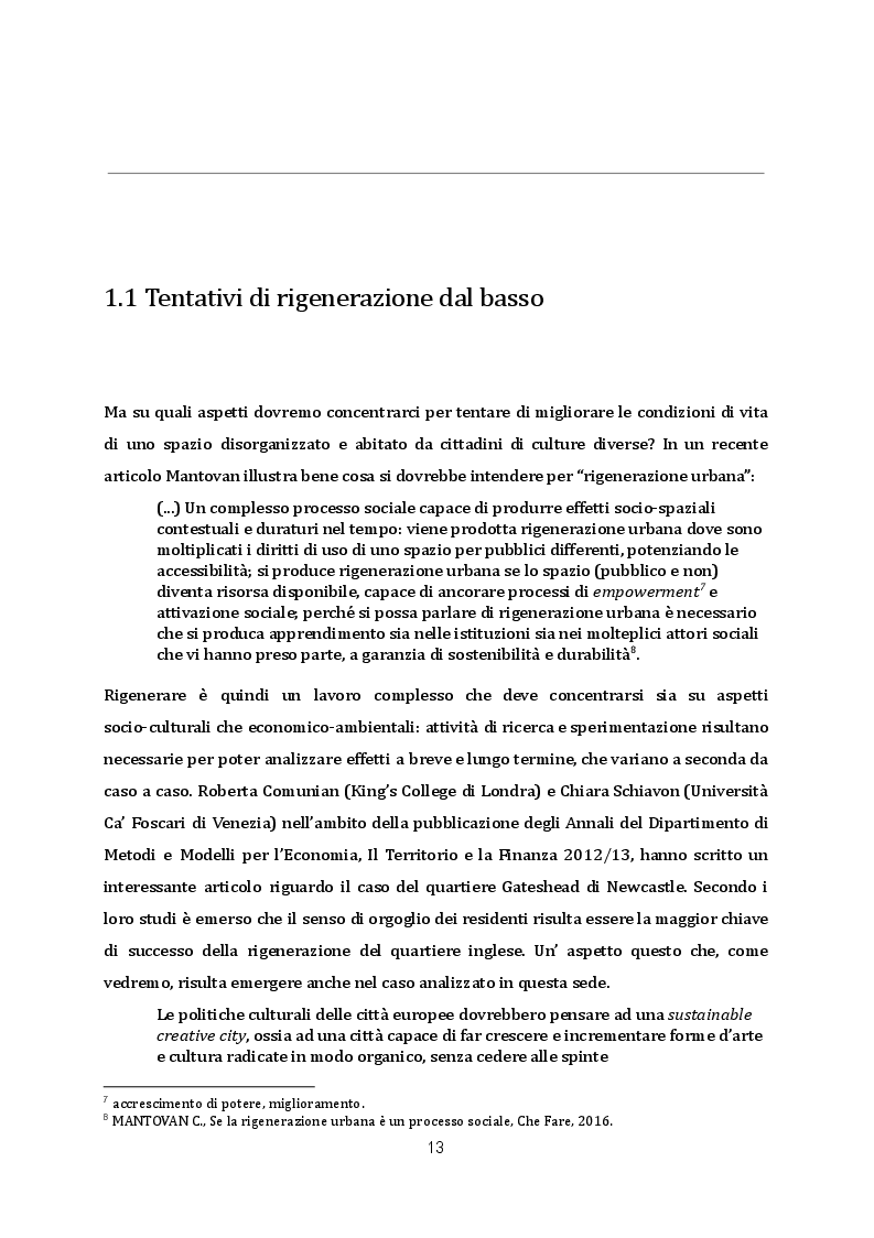 Estratto dalla tesi: Rigenerazione urbana ed editoria: la libreria Limerick nel quartiere Arcella di Padova