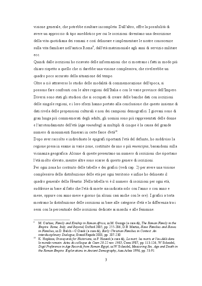 Anteprima della tesi: "Life course" nelle iscrizioni latine della Venetia, Pagina 4