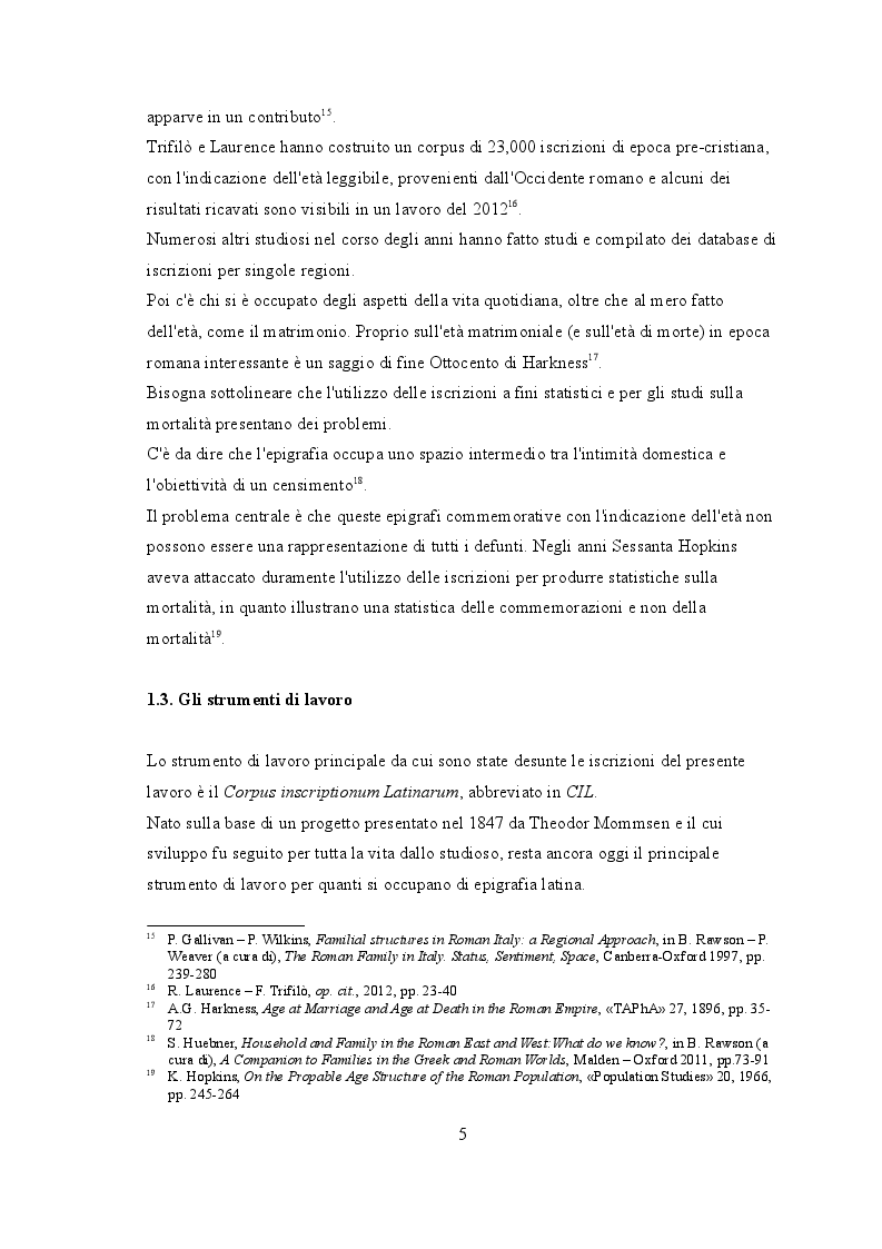 Anteprima della tesi: "Life course" nelle iscrizioni latine della Venetia, Pagina 6
