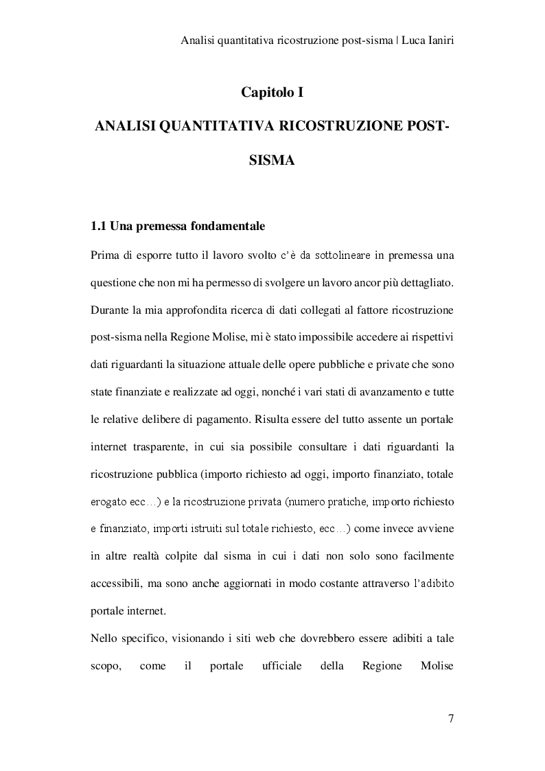 Anteprima della tesi: Analisi quantitativa della ricostruzione post-sisma , Pagina 4
