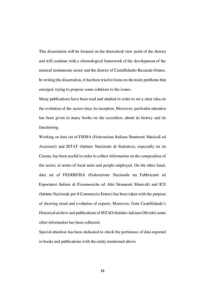 Anteprima della tesi: Rise and fall of the musical instruments district. A focus on the Marches and its district, Pagina 3