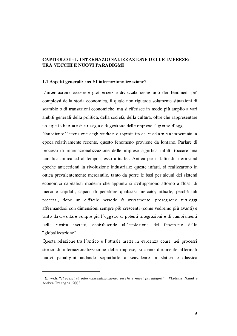 Anteprima della tesi: Modelli e strategie di internazionalizzazione: il caso Angelini Acraf S.p.A, Pagina 4