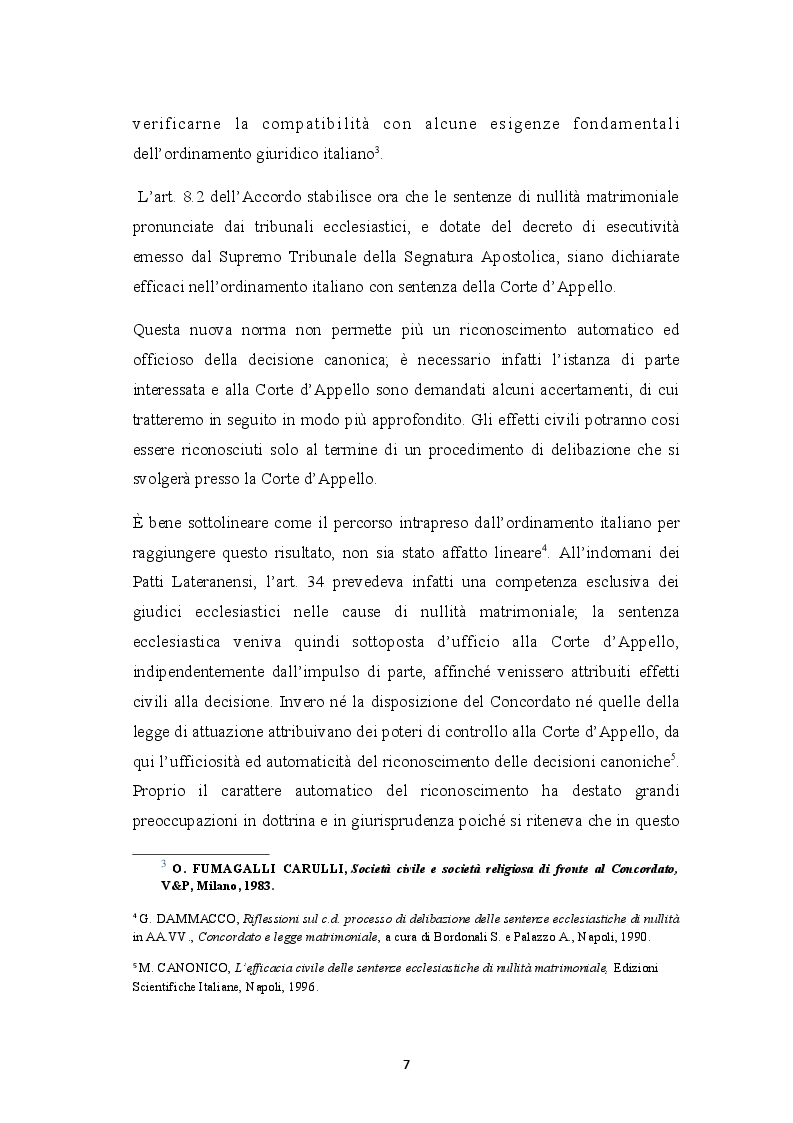 Anteprima della tesi: Sentenza ecclesiastica di nullità matrimoniale, sentenze civili di separazione e divorzio, Pagina 3
