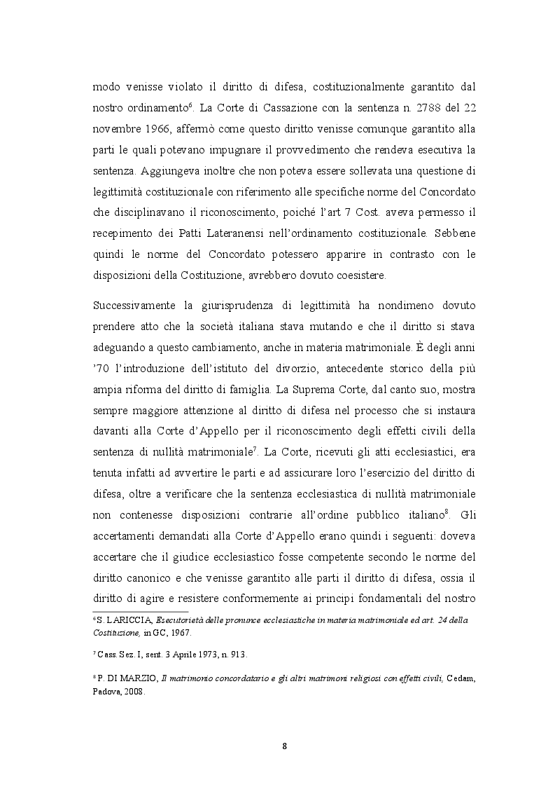 Anteprima della tesi: Sentenza ecclesiastica di nullità matrimoniale, sentenze civili di separazione e divorzio, Pagina 4