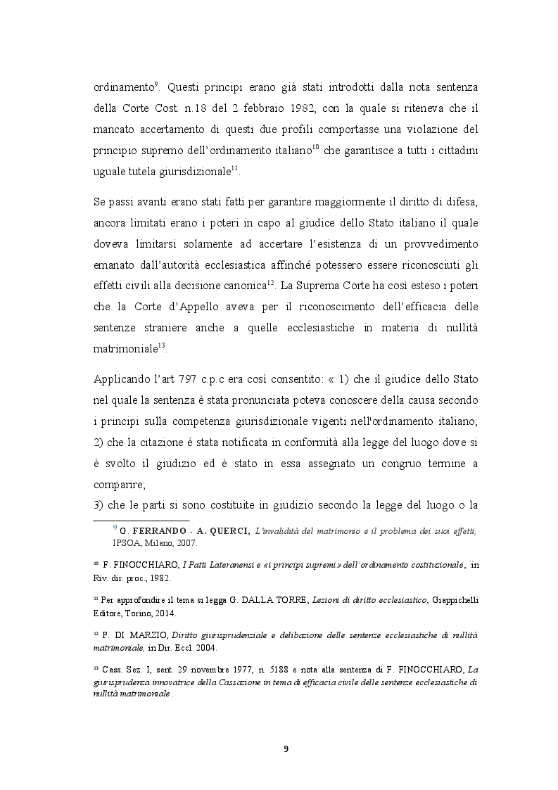 Anteprima della tesi: Sentenza ecclesiastica di nullità matrimoniale, sentenze civili di separazione e divorzio, Pagina 5