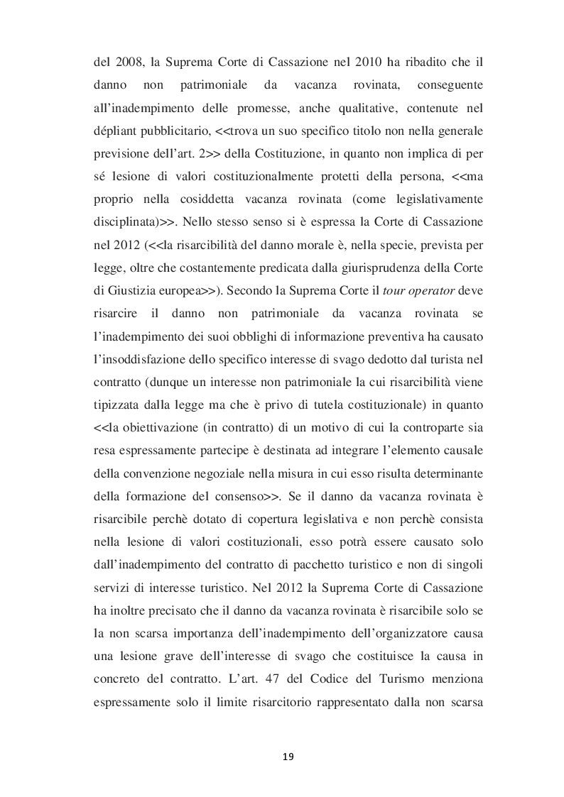 Estratto dalla tesi: L'evoluzione del concetto di DANNO DA VACANZA ROVINATA secondo la norma e la giurisprudenza