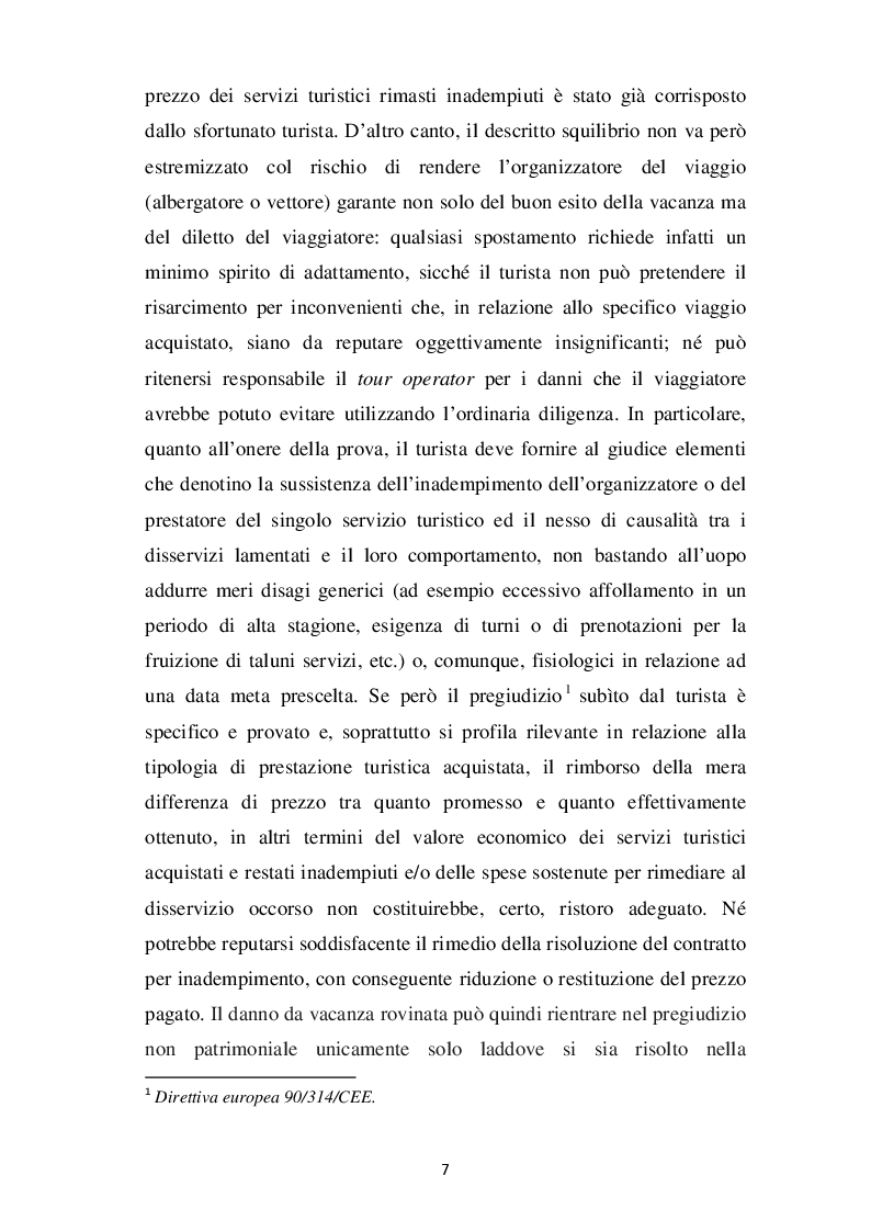 Anteprima della tesi: L'evoluzione del concetto di DANNO DA VACANZA ROVINATA secondo la norma e la giurisprudenza, Pagina 3
