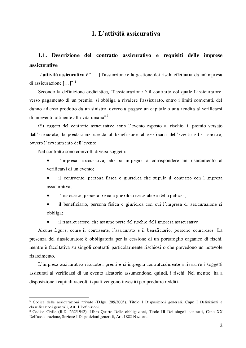 Anteprima della tesi: Le riserve tecniche nelle imprese assicurative, Pagina 3